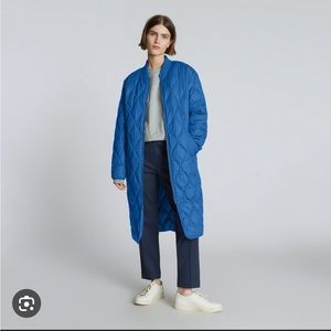 Everlane quilted blue coat xxs